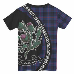 ScotsTee Shop Scottish Morgan Family Crest Tartan Cotton T-shirt Alba Thistle Inspired