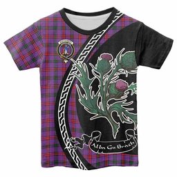 ScotsTee Shop Scottish Montgomery Family Crest Tartan Cotton T-shirt Alba Thistle Inspired