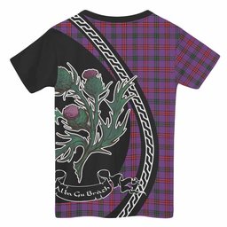 ScotsTee Shop Scottish Montgomery Family Crest Tartan Cotton T-shirt Alba Thistle Inspired