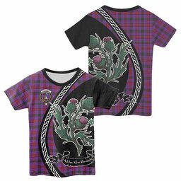 ScotsTee Shop Scottish Montgomery Family Crest Tartan Cotton T-shirt Alba Thistle Inspired