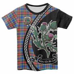 ScotsTee Shop Scottish MacBeth (McBeth) Family Crest Tartan Cotton T-shirt Alba Thistle Inspired