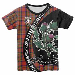 ScotsTee Shop Scottish Hepburn Family Crest Tartan Cotton T-shirt Alba Thistle Inspired