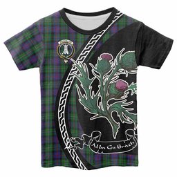 ScotsTee Shop Scottish MacCallum (McCallum) Family Crest Tartan Cotton T-shirt Alba Thistle Inspired