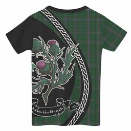 ScotsTee Shop Scottish MacRae (McRae) Family Crest Tartan Cotton T-shirt Alba Thistle Inspired