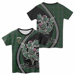 ScotsTee Shop Scottish MacRae (McRae) Family Crest Tartan Cotton T-shirt Alba Thistle Inspired