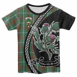 ScotsTee Shop Scottish Gayre Family Crest Tartan Cotton T-shirt Alba Thistle Inspired
