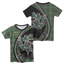 ScotsTee Shop Scottish Gayre Family Crest Tartan Cotton T-shirt Alba Thistle Inspired