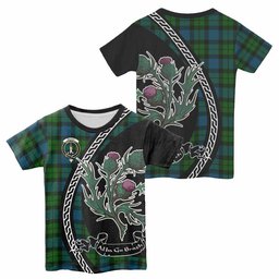 ScotsTee Shop Scottish MacKay (McKay) Family Crest Tartan Cotton T-shirt Alba Thistle Inspired