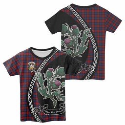 ScotsTee Shop Scottish MacLachlan (McLachlan) Family Crest Tartan Cotton T-shirt Alba Thistle Inspired