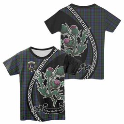 ScotsTee Shop Scottish Fletcher Family Crest Tartan Cotton T-shirt Alba Thistle Inspired