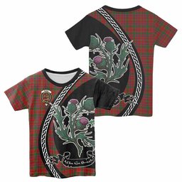 ScotsTee Shop Scottish Munro (Monroe) Family Crest Tartan Cotton T-shirt Alba Thistle Inspired