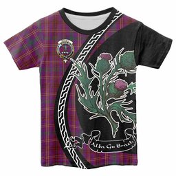ScotsTee Shop Scottish McCall (Caithness) Family Crest Tartan Cotton T-shirt Alba Thistle Inspired