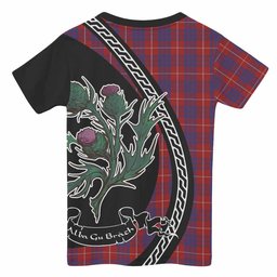 ScotsTee Shop Scottish Hamilton Family Crest Tartan Cotton T-shirt Alba Thistle Inspired
