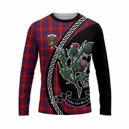 ScotsTee Shop Scottish Hamilton Family Crest Tartan Cotton T-shirt Alba Thistle Inspired