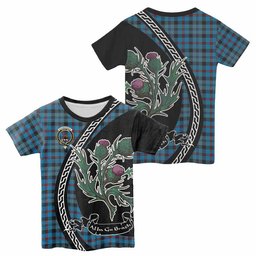 ScotsTee Shop Scottish MacCorquodale (McCorquodale) Family Crest Tartan Cotton T-shirt Alba Thistle Inspired