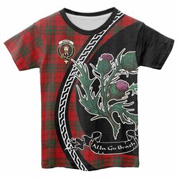 ScotsTee Shop Scottish MacNab (McNab) Family Crest Tartan Cotton T-shirt Alba Thistle Inspired