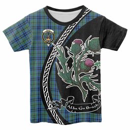 ScotsTee Shop Scottish Keith Family Crest Tartan Cotton T-shirt Alba Thistle Inspired