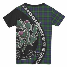 ScotsTee Shop Scottish Gordon Family Crest Tartan Cotton T-shirt Alba Thistle Inspired