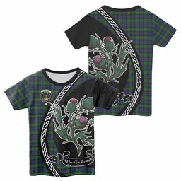 ScotsTee Shop Scottish Gordon Family Crest Tartan Cotton T-shirt Alba Thistle Inspired