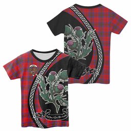 ScotsTee Shop Scottish Leslie Family Crest Tartan Cotton T-shirt Alba Thistle Inspired