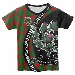 ScotsTee Shop Scottish Middleton Family Crest Tartan Cotton T-shirt Alba Thistle Inspired