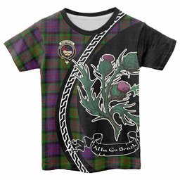 ScotsTee Shop Scottish MacDonald (McDonald) Family Crest Tartan Cotton T-shirt Alba Thistle Inspired