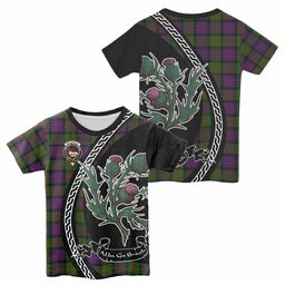 ScotsTee Shop Scottish MacDonald (McDonald) Family Crest Tartan Cotton T-shirt Alba Thistle Inspired