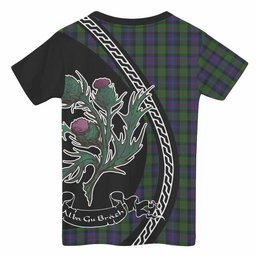 ScotsTee Shop Scottish Murray Family Crest Tartan Cotton T-shirt Alba Thistle Inspired
