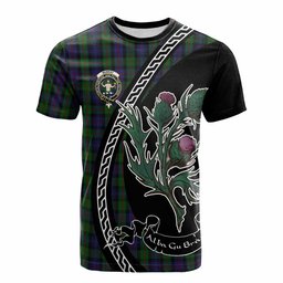 ScotsTee Shop Scottish Murray Family Crest Tartan Cotton T-shirt Alba Thistle Inspired