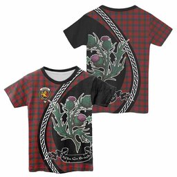 ScotsTee Shop Scottish Nicolson Family Crest Tartan Cotton T-shirt Alba Thistle Inspired