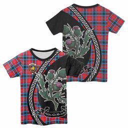 ScotsTee Shop Scottish MacTavish (McTavish) Family Crest Tartan Cotton T-shirt Alba Thistle Inspired