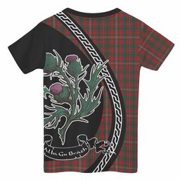ScotsTee Shop Scottish MacKinnon (McKinnon) Family Crest Tartan Cotton T-shirt Alba Thistle Inspired