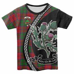 ScotsTee Shop Scottish Grant Family Crest Tartan Cotton T-shirt Alba Thistle Inspired