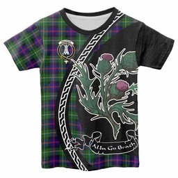 ScotsTee Shop Scottish Malcolm Family Crest Tartan Cotton T-shirt Alba Thistle Inspired