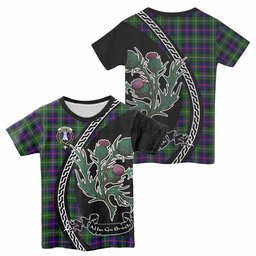 ScotsTee Shop Scottish Malcolm Family Crest Tartan Cotton T-shirt Alba Thistle Inspired