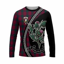 ScotsTee Shop Scottish Lindsay Family Crest Tartan Cotton T-shirt Alba Thistle Inspired