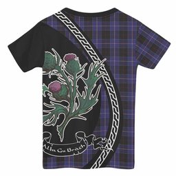 ScotsTee Shop Scottish Dunlop Family Crest Tartan Cotton T-shirt Alba Thistle Inspired