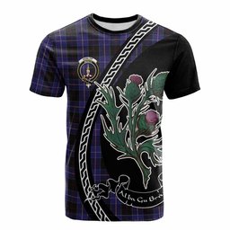 ScotsTee Shop Scottish Dunlop Family Crest Tartan Cotton T-shirt Alba Thistle Inspired