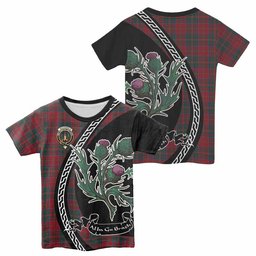 ScotsTee Shop Scottish MacDonald (McDonald) of Glencoe Family Crest Tartan Cotton T-shirt Alba Thistle Inspired