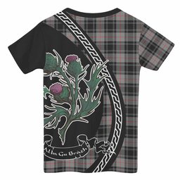 ScotsTee Shop Scottish Moffat Family Crest Tartan Cotton T-shirt Alba Thistle Inspired