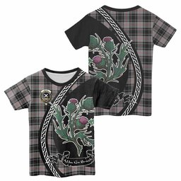 ScotsTee Shop Scottish Moffat Family Crest Tartan Cotton T-shirt Alba Thistle Inspired