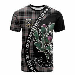ScotsTee Shop Scottish Moffat Family Crest Tartan Cotton T-shirt Alba Thistle Inspired