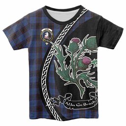 ScotsTee Shop Scottish Home (Hume) Family Crest Tartan Cotton T-shirt Alba Thistle Inspired