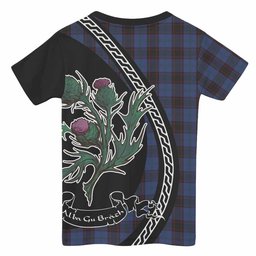 ScotsTee Shop Scottish Home (Hume) Family Crest Tartan Cotton T-shirt Alba Thistle Inspired