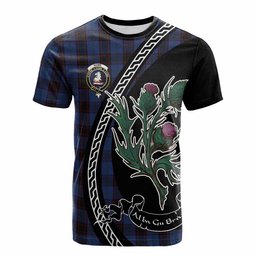 ScotsTee Shop Scottish Home (Hume) Family Crest Tartan Cotton T-shirt Alba Thistle Inspired