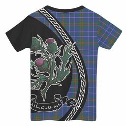 ScotsTee Shop Scottish Edmonstone Family Crest Tartan Cotton T-shirt Alba Thistle Inspired