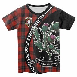 ScotsTee Shop Scottish Ramsay Family Crest Tartan Cotton T-shirt Alba Thistle Inspired