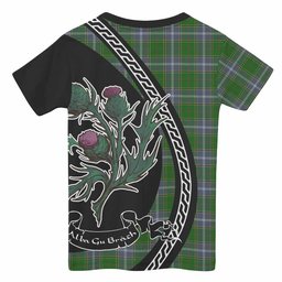 ScotsTee Shop Scottish Pringle Family Crest Tartan Cotton T-shirt Alba Thistle Inspired