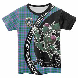 ScotsTee Shop Scottish Pitcairn Family Crest Tartan Cotton T-shirt Alba Thistle Inspired