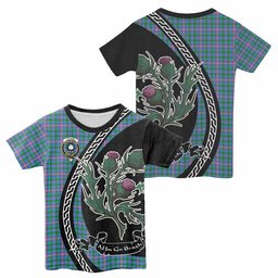 ScotsTee Shop Scottish Pitcairn Family Crest Tartan Cotton T-shirt Alba Thistle Inspired